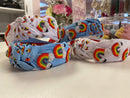 Rainbow Pencil & Heart Seed Beaded Top Knot Headband | Girls Back to School Boutique Headband | Bossier City, LA
