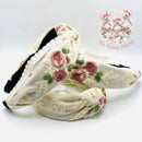 Sweet Floral & Lace Topknot Headband