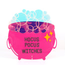 Iridescent and pink acrylic cauldron memo board Halloween decor