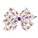 LSU Tigers Purple & Gold Logo Print Grosgrain Hair Bow – Wee Ones