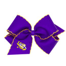 Wee Ones LSU Tigers Purple & Gold Embroidered Grosgrain Hair Bow – Officially Licensed