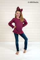 Girl's Long Sleeve Ruffle Shirt