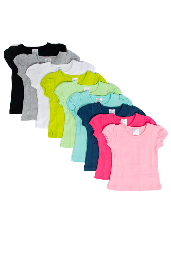 Girl's Short Sleeve Puff Shirts
