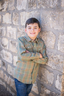 Deer Camp Plaid Pearl Snap Flannel – Boys Long Sleeve Shirt