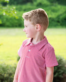 Boys Cornflower Blue Stripe Polo Shirt | Classic Short Sleeve Boutique Polo | Bossier City, LA