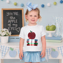 Azarhia Sequin Apple White Short Sleeve Holly Sweatshirt for Girls | Back to School Girls Top