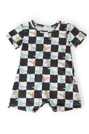 Dino Checkers S/S Shorty One-Piece