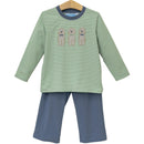 Puppy Dog Applique Boys Long Sleeve Top & Pants Set