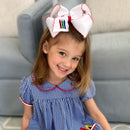 Crayon Embroidered Hair Bow | Girls Back-to-School Grosgrain Bow | WeeStay™ Clip | Bossier City, LA