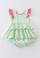 Platinum Star Print Bubble– Baby Girl Ruffle Outfit
