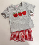 Back to School Blue Gingham Apple Collection | Girls Dress, Girls Short Set & Boys Short Set | Bossier City, LA