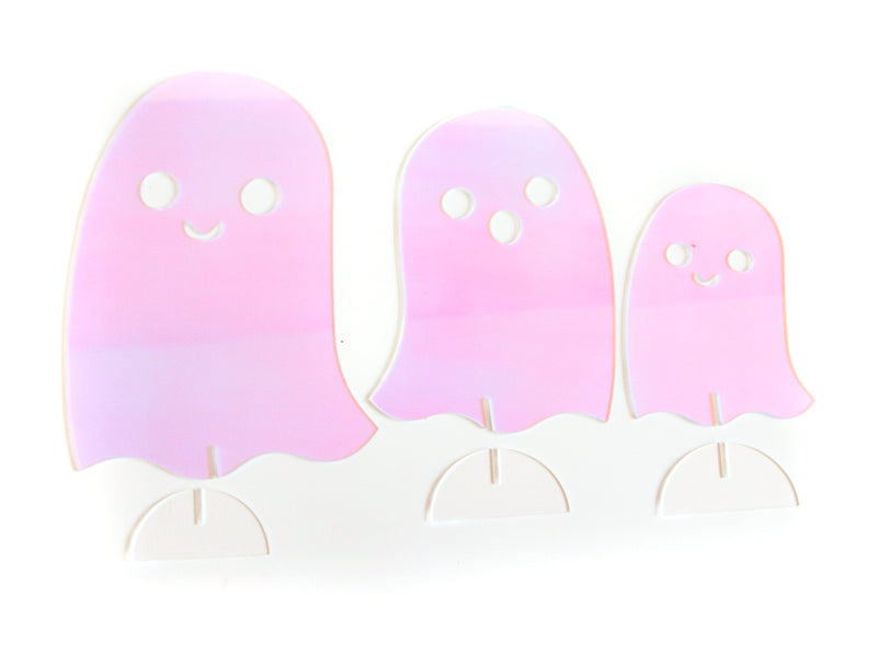 Iridescent Acrylic Ghost Decorations