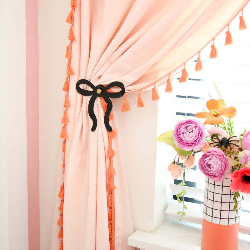 Acrylic bow curtain tie back