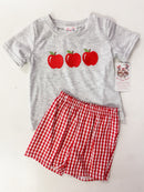 Back to School Blue Gingham Apple Collection | Girls Dress, Girls Short Set & Boys Short Set | Bossier City, LA