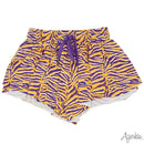 Azarhia Girls Purple & Gold Tiger Print Butterfly Flowy Shorts