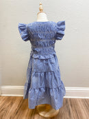 Tween Blue Gingham Ruffle Tiered Dress | Southern Spring & Rodeo Style – Bossier City Boutique
