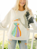 Queen of Sparkles Mama Collection Beige Stork & Bundle Sweatshirt – Louisiana Boutique