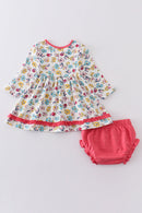 Platinum floral print baby girl set