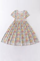 Platinum floral print dress for adult