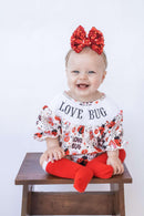 Smocked love bug romper