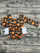 Fall pumpkins ruffle romper
