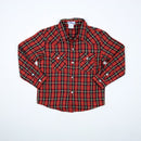Holiday Plaid Pearl Snap Flannel – Boys Long Sleeve Shirt