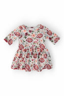 Footballs & Flowers 3/4 Sleeve Twirl Bodysuit