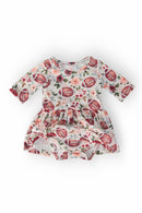 Footballs & Flowers 3/4 Sleeve Twirl Bodysuit