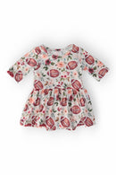 Footballs & Flowers 3/4 Sleeve Twirl Bodysuit