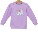 Lavender Unicorn Girls French Terry Pullover