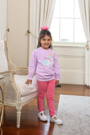 Lavender Unicorn Girls French Terry Pullover