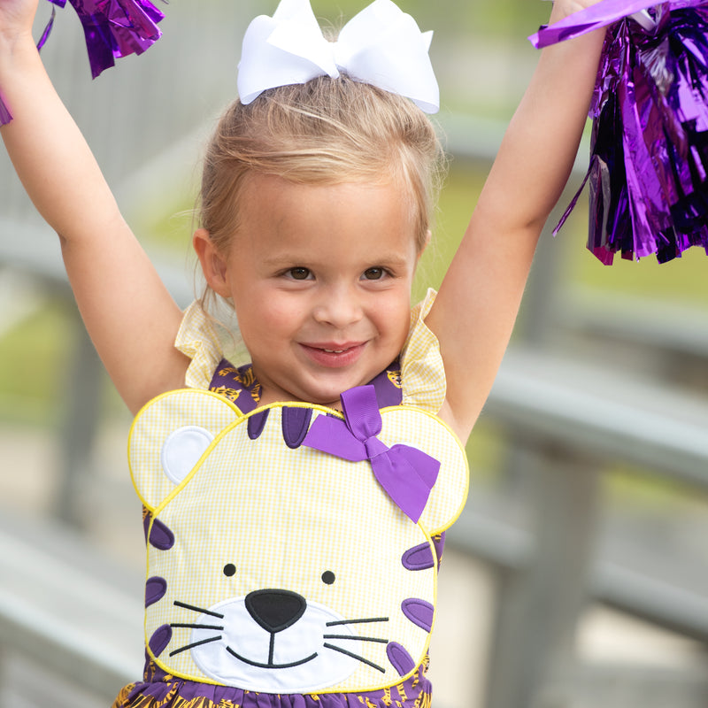purple tiger dress PURPLE GOLD TIGER STRIPE DRESS