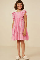 Girls Embroidered Ruffled Lace Sleeveless Dress