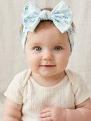 FALL Baby Girls Blue Floral Bow Headband
