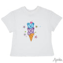 Glitter Gummy Bear Cone on White Boxy T
