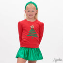 Tinsel Christmas Tree Sweatshirt – Red Holiday Top for Girls
