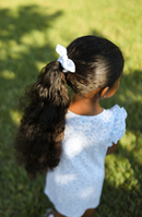 Seersucker Bow Scrunchie in Blue/White