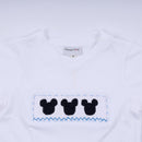 Blue character hand smocked gingham shorts set