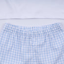 Blue character hand smocked gingham shorts set