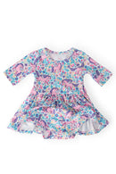Head in the Clouds 3/4 Sleeve Twirl Bodysuit