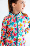 Heart Hustle Full-Zip Ruffle Active Jacket