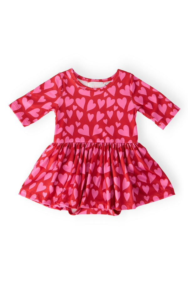 Hearts & Hugs 3/4 Sleeve Twirl Bodysuit