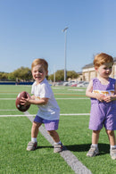 Boys Purple Tiger Smocked Short Set – LSU-Inspired Boys Game Day Outfit | The Prissy Pelican Boutique Bossier City, LA