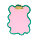 Pink and teal squiggle clipboard