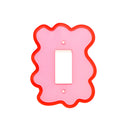 Red and pink squiggle light switch cover