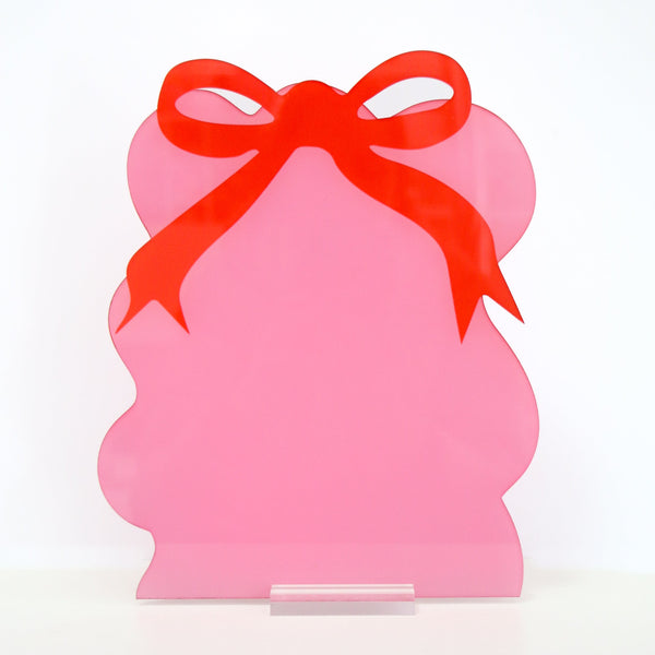 Pink and Red Bow Standing dry erase board