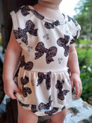 Camo bows peplum set