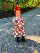 Leopard santa bell sleeve dress