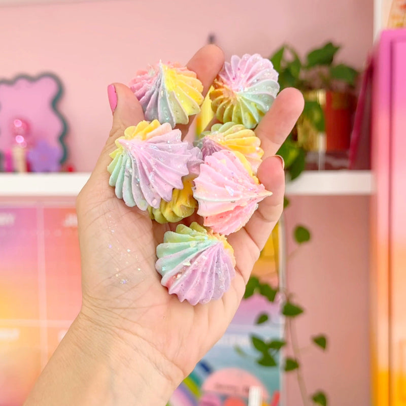Rainbow faux meringue frosting magnets
