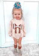 Football bows sweater romper